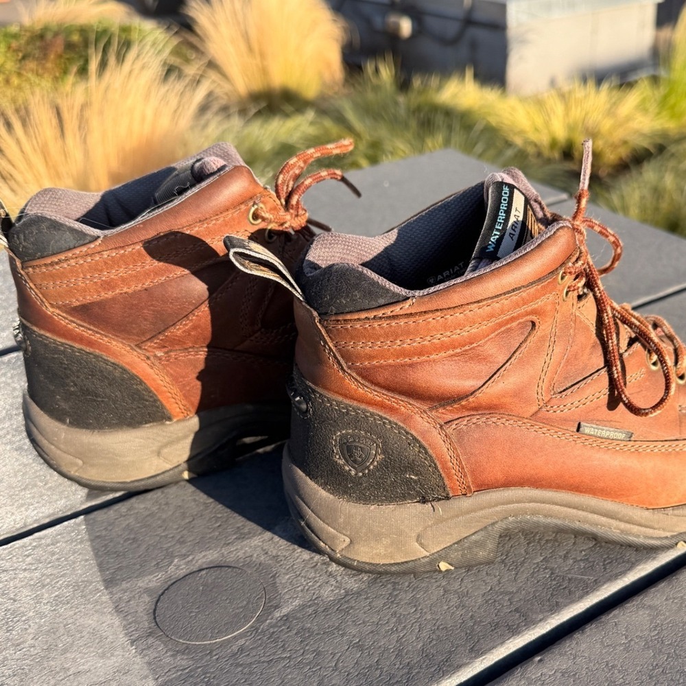 Ariat Terrain H2O Boots Copper Brown 8 B Leather Waterproof Hiking Equestrian - Picture 11 of 11